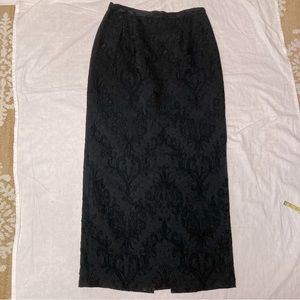 Black Maxi Skirt Tone on Tone Baroque Size 14